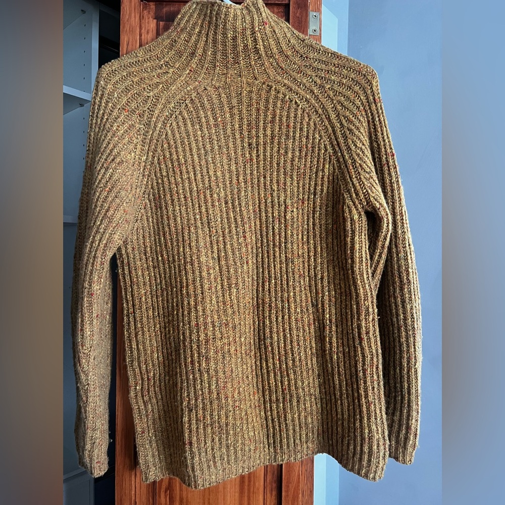 Faherty Speckled Camel Turtleneck Sweater